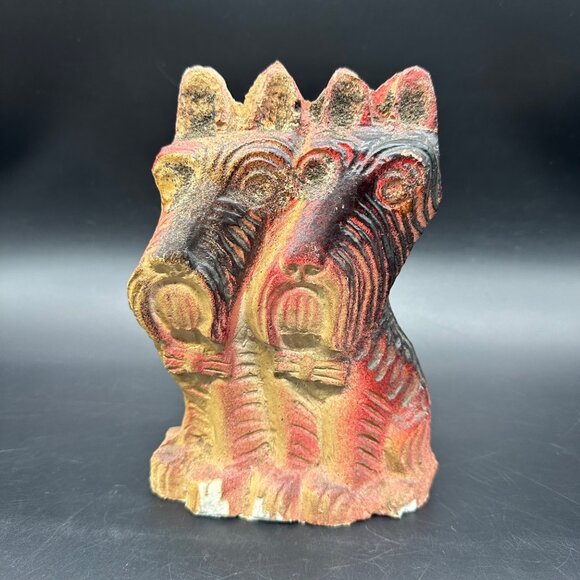 Vintage Chalkware Scottie Dogs Figurine Carnival Prize Mid Century Kitsch READ - Picture 1 of 11